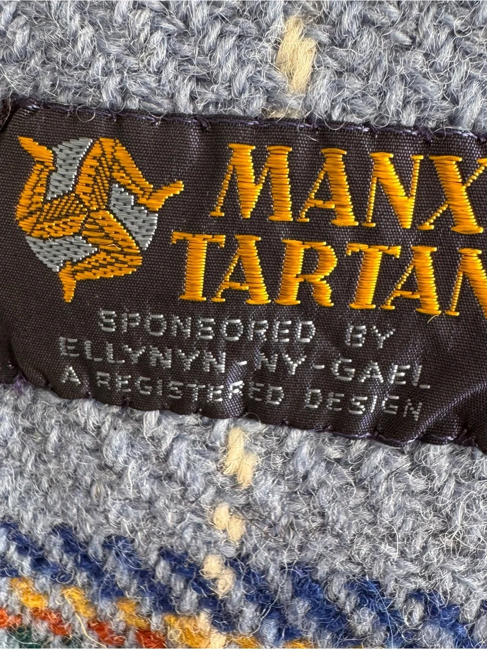 Vintage Manx Tartan Hand Woven Scarf Patricia McQuaid Plaid Fringe 53”